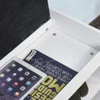 Panca Scarpiera con Cuscino, Cassetto e 3 Vani Aperti in Legno, 81x31.5x49cm, Bianco