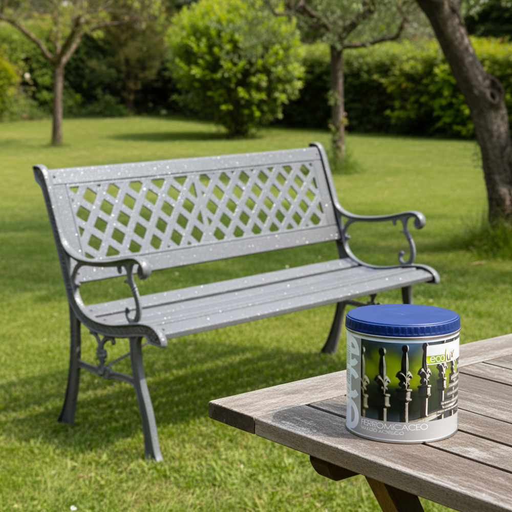 Ecolux smalto ferromicaceo antichizzante acrilico grigio chiaro 8012 *** formato 0,5 l, confezione 1