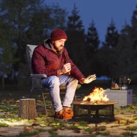 Sedia da Campeggio Pieghevole e Regolabile su 5 Livelli con Tasche Laterali, 66x58x105 cm, Grigio Chiaro