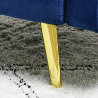 Divano Letto Clic Clac con Schienale Regolabile e 2 Cuscini, in Tessuto Effetto Velluto, 215x83x87 cm, Blu