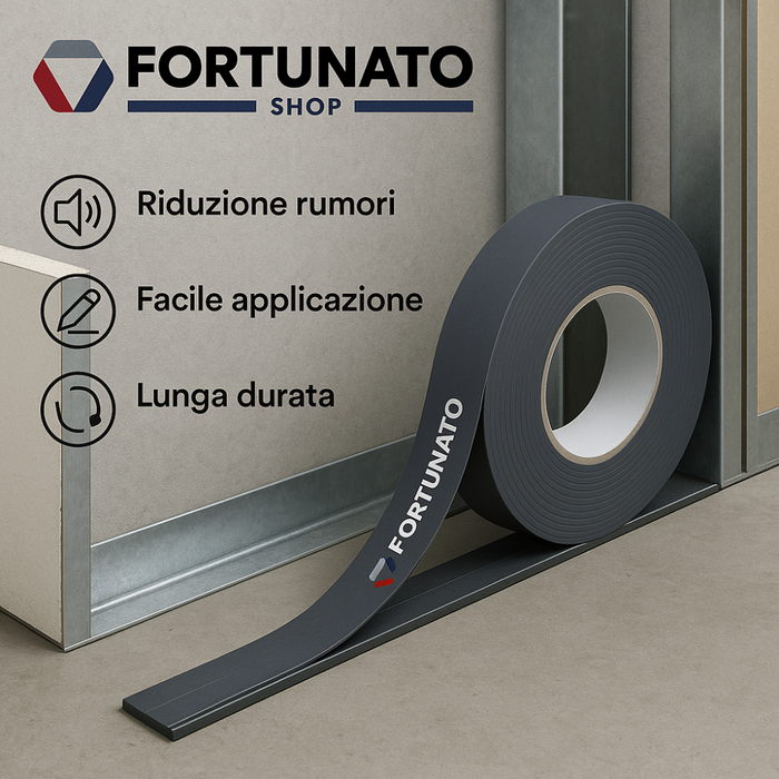 Nastro monoadesivo guarnizione acustica cartongesso 70 mm x 30 m spessore 4 mm