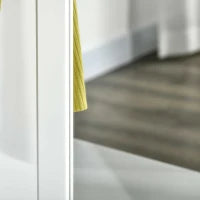 Appendiabiti Attaccapanni da Terra con Specchio Scarpiera 4 Ganci Legno 80x40x170cm Bianco
