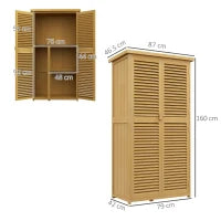 Casetta da Giardino i Legno a 4 Ripiani con Anta a Persiana, 87x46.5x160 cm, Giallo e Verde