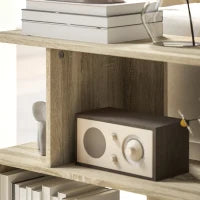 Tavolino da Caffè Moderno a S con 3 Ripiani per Soggiorno e Salotto, 90x30x61 cm, Legno