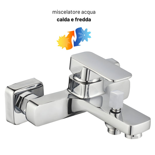 Miscelatore esterno vasca francia con deviatore rubinetto monocomando cromato ogomondo *** confezione 1