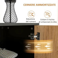 Credenza Moderna con 3 Cassetti e un Armadietto Cucina 2 Ante Soft-Close con Ripiano Regolabile