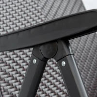 Set da 2 Sedie da Giardino Pieghevoli in Rattan PE, Schienale 7 Posizioni, 71x58x111cm