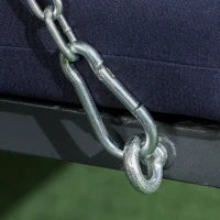 Dondolo da Giardino 3 Posti con Cuscini, Seduta Chaise Longue e Tettuccio, 198x118x168 cm, Blu Scuro