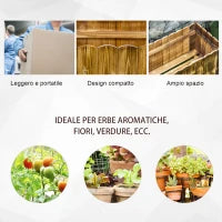 Fioriera da Giardino Rettangolare per Interni ed Esterni, in Legno di Abete, 80x33x30 cm, color Legno