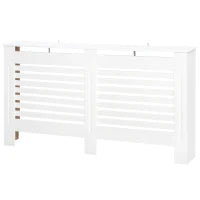 Copritermosifoni a Doghe con Ripiano Portaoggetti, in Legno, 172x19x81 cm, Bianco