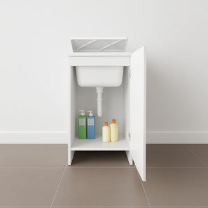 Lavatoio nobilitato vasca resina asse lavaggio 45x50x85 cm anta singola 7006ak *** tinta bianco, confezione 1