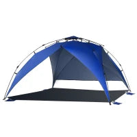 Tenda da Spiaggia Pop Up per 4-6 Persone con Protezione UV, Borsa di Trasporto, 247x247x145cm, Blu