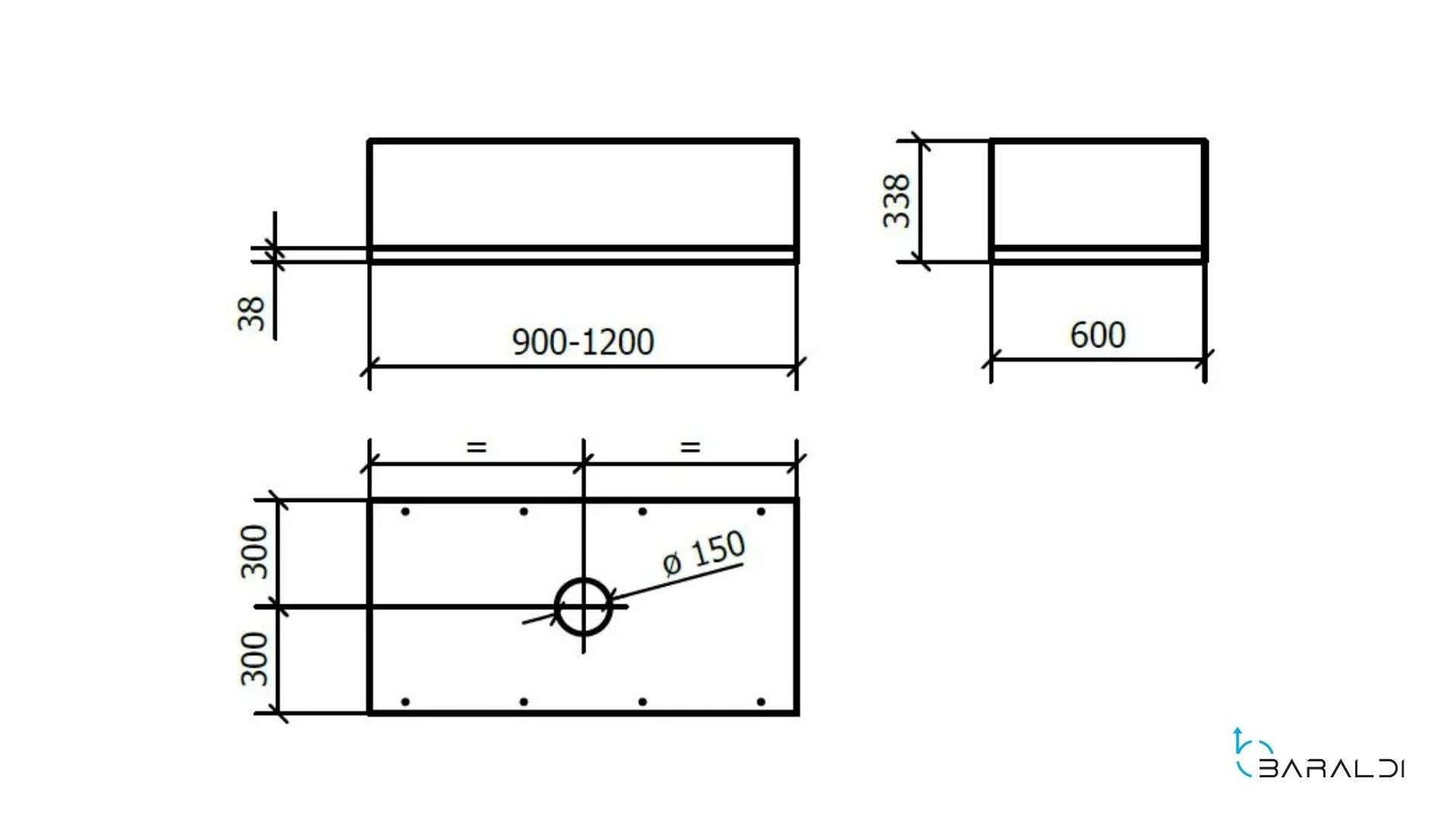 Cappa a soffitto XENIA cm 120x61-Bianca, Inox - 800 m3/h