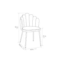 PAZZO DESIGN Sedia Sissi Panna set da 4 in velluto e gambe in metallo