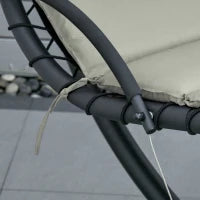 Poltrona Sospesa da Giardino con Tettuccio Orientabile a Protezione UV, Sedia a Dondolo Sospesa Imbottito per Esterno, Grigio 190x115x190 cm