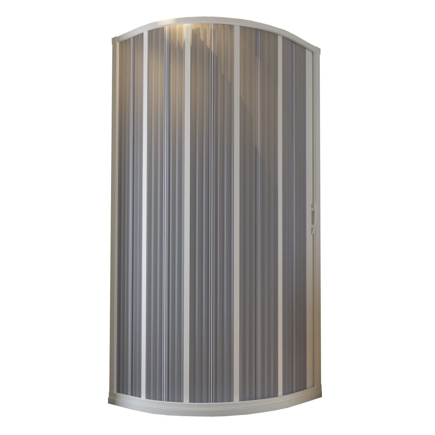 Box Doccia in PVC 100x100CM H185 a soffietto Semicircolare con Apertura Laterale colore Bianco mod. Flex