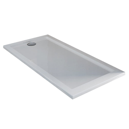 Piatto Doccia Slim 80x170x4 cm Rettangolare Acrilico Bordato Bianco Lucido mod. Flower