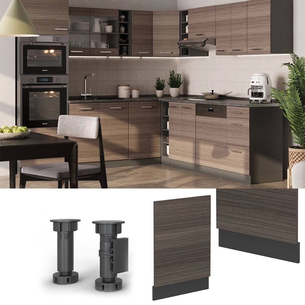 Vicco Pannello frontale per lavastoviglie Grigio nobile 45 cm senza piano di lavoro
