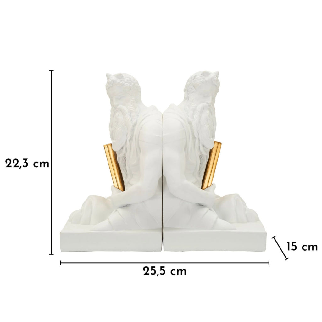 Scultura Nettuno, Bianco, Poliresina, 25,5x15x22,3 cm