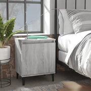 Comodini con Gambe in Metallo Grigio Sonoma 40x30x50 cm 813119