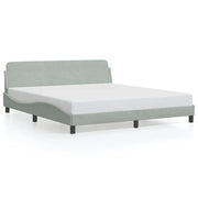 Letto matrimoniale | Letto per adulti | Giroletto Dover Grigio Chiaro 180x200 cm Velluto