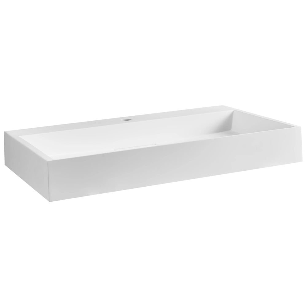 Lavabo bagno classico rettangolare in ceramica finitura lucida 80 x 48 cm Bianco Lavello da bagno rettangolare