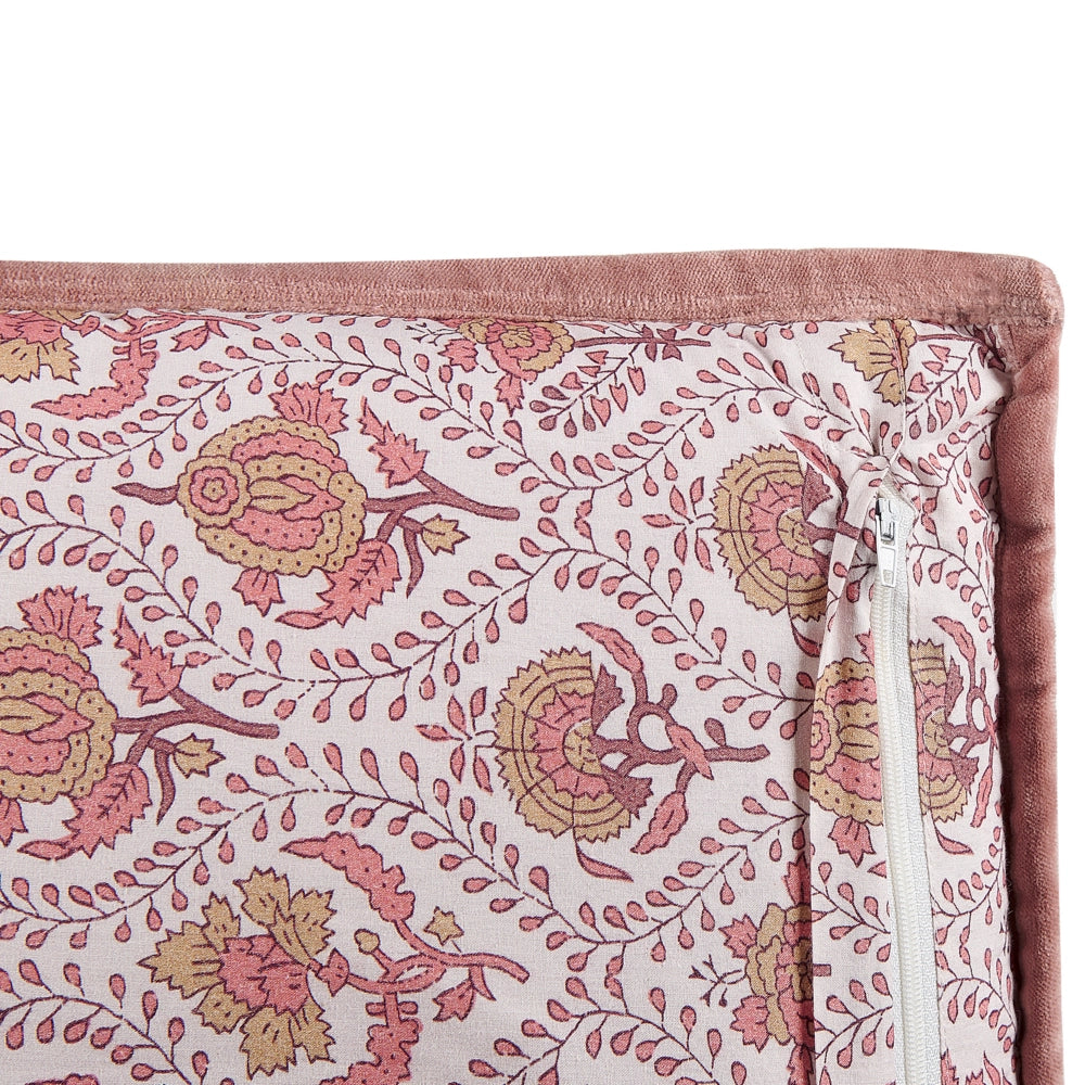Set di 2 cuscini decorativi cotone motivo floreale 45 x 45 cm profilo decorativo rivestimento sfoderabile accessori decorativi