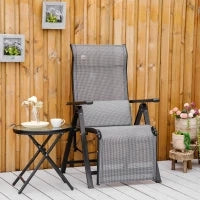 Sdraio da Giardino Zero Gravity Pieghevole e Reclinabile a 9 Livelli con Cuscino Lombare, Grigio