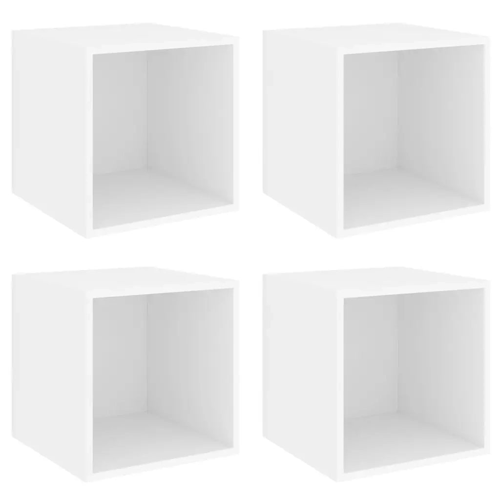 Mobili a Muro 4pz Bianchi 37x37x37 cm in Legno Multistrato 805446