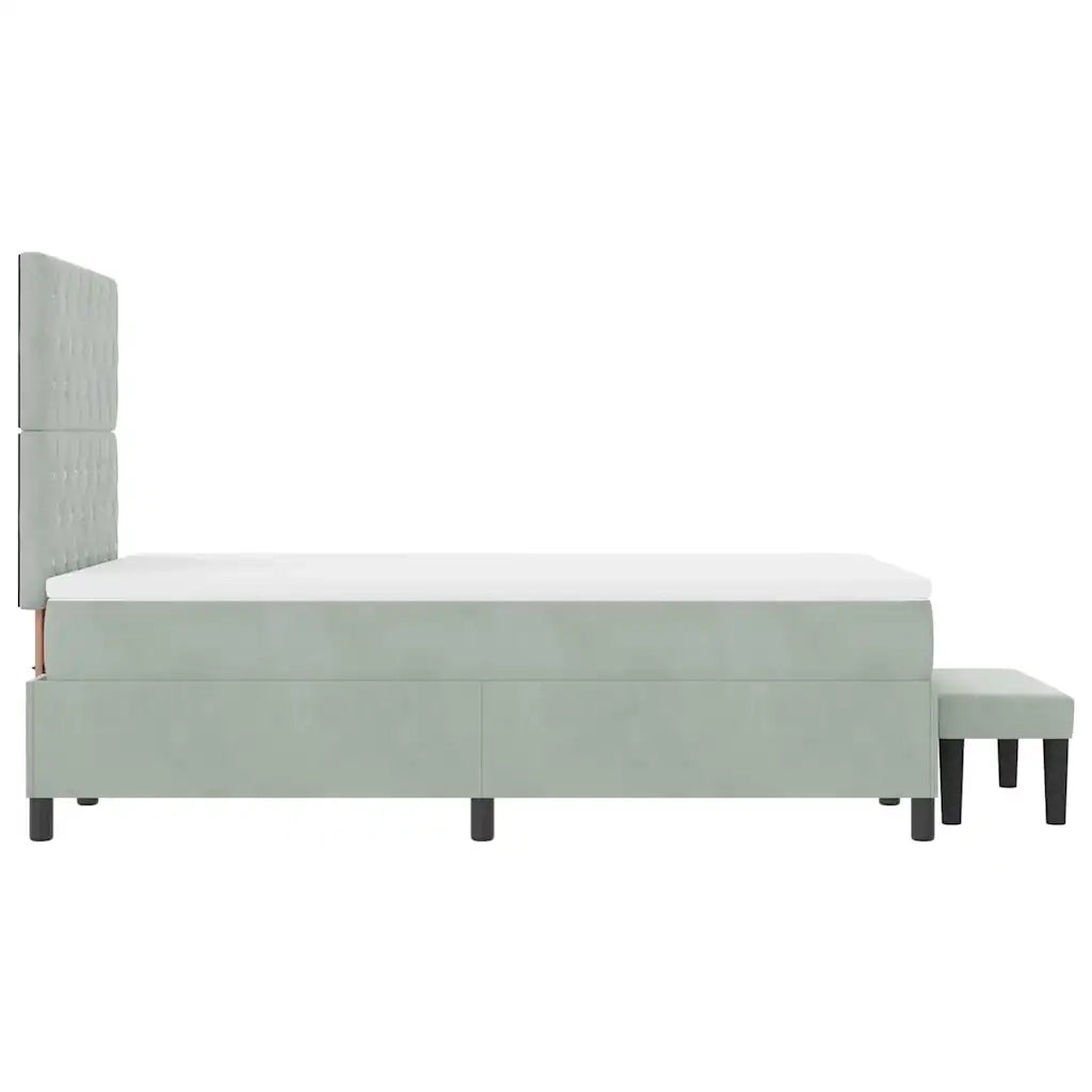 Letto a molle con testiera Grigio chiaro 190 x 120 cm Velluto 3344432