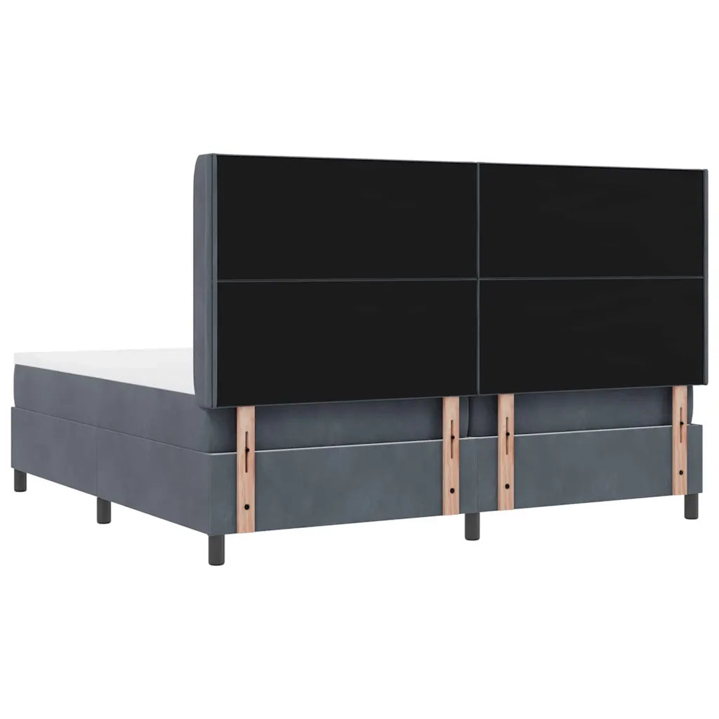 Letto a molle con materasso Grigio scuro 200 x 200 cm Velluto 3342081