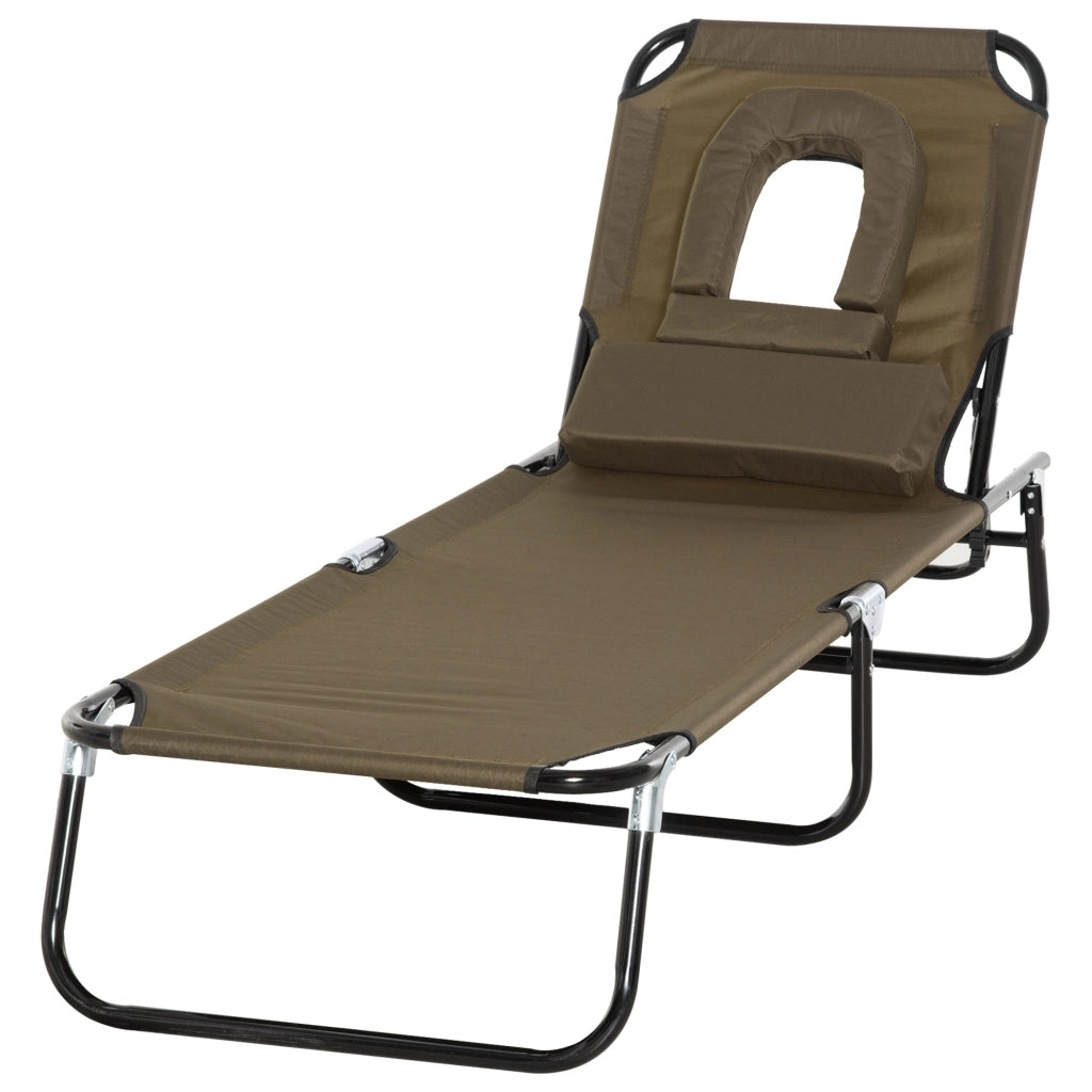 Chaise Longue Pliante ¨C zephmum ¨C Marrone