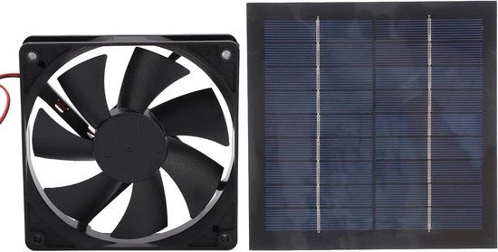 Ventilatore solare Mini Ventilatore Impermeabile 20W Pannello solare e Ventilatore di aspirazione per pollaio, recinti per cani, capanne, tetto, finestrini di auto, garage e uscite.