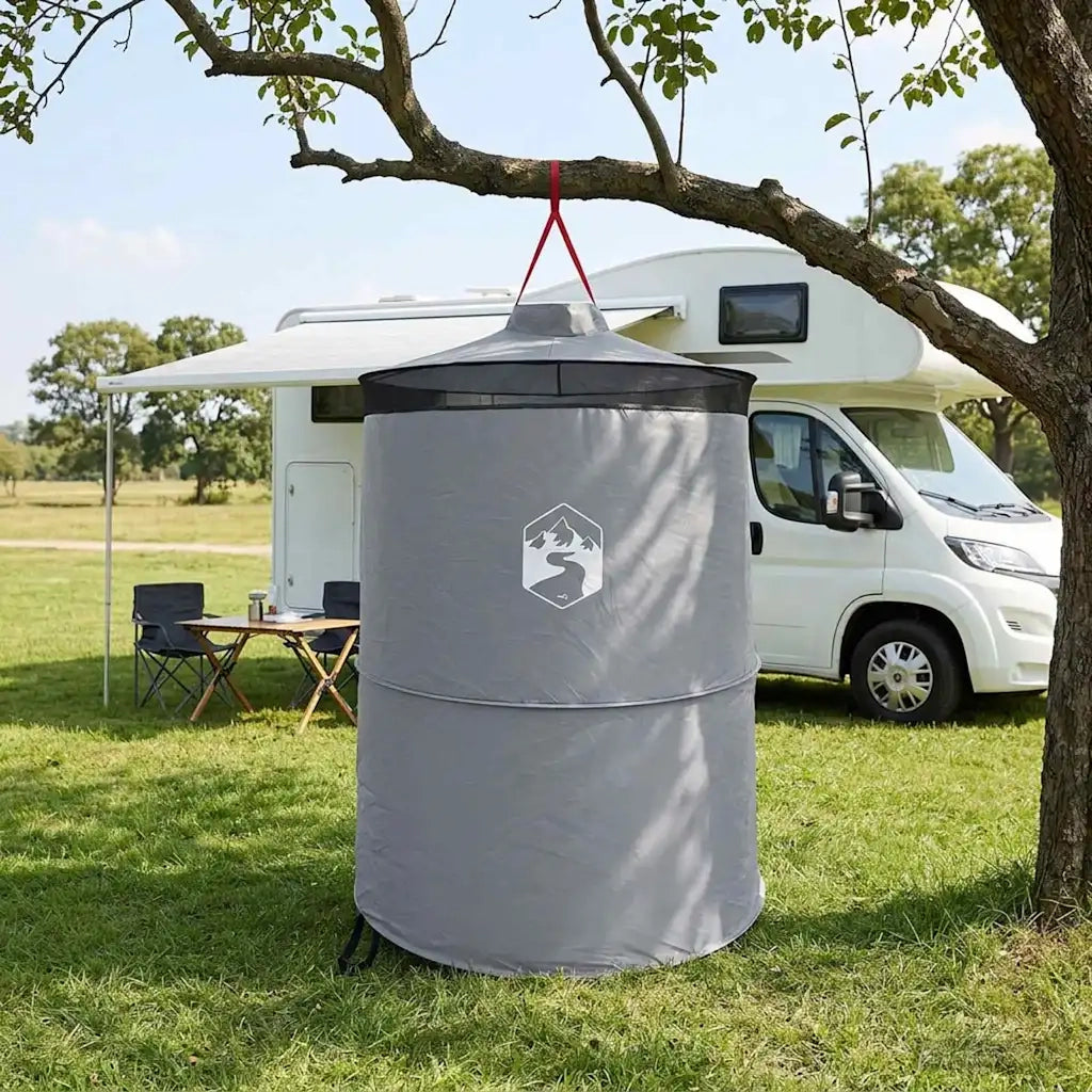 Tenda per toilet pop-up con corda sospesa Grigio e arancione 42017438