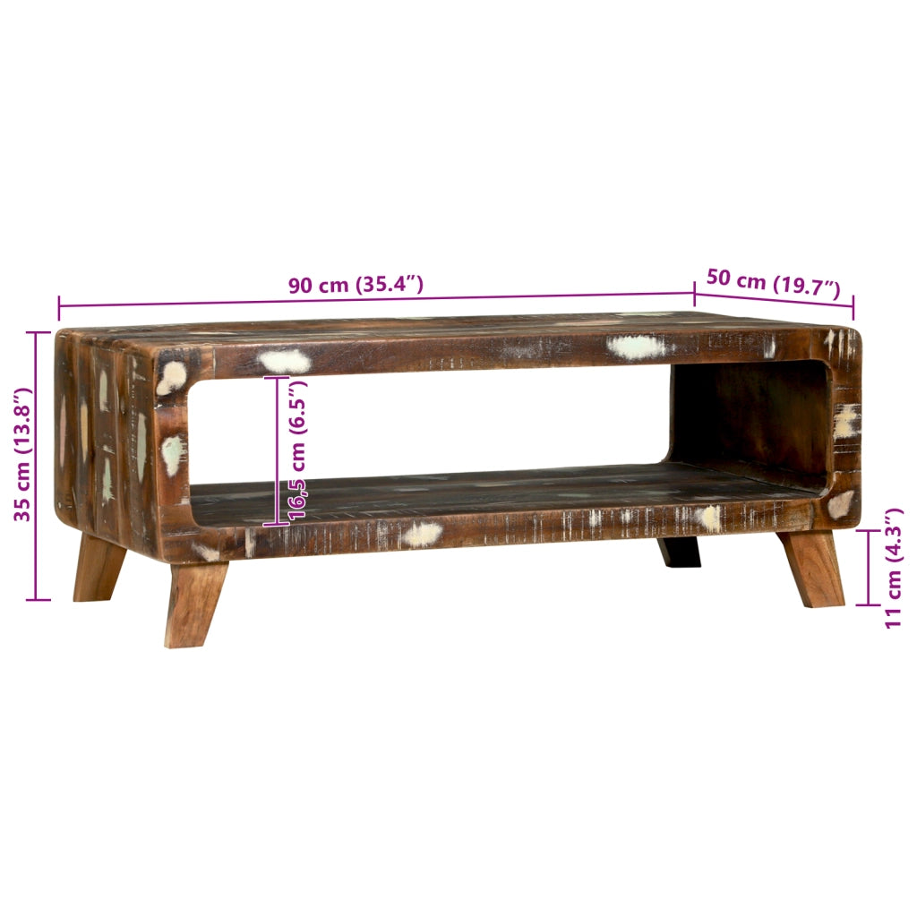 Tavolino da caffÃ¨ 90x50x35 cm Legno massello di recupero