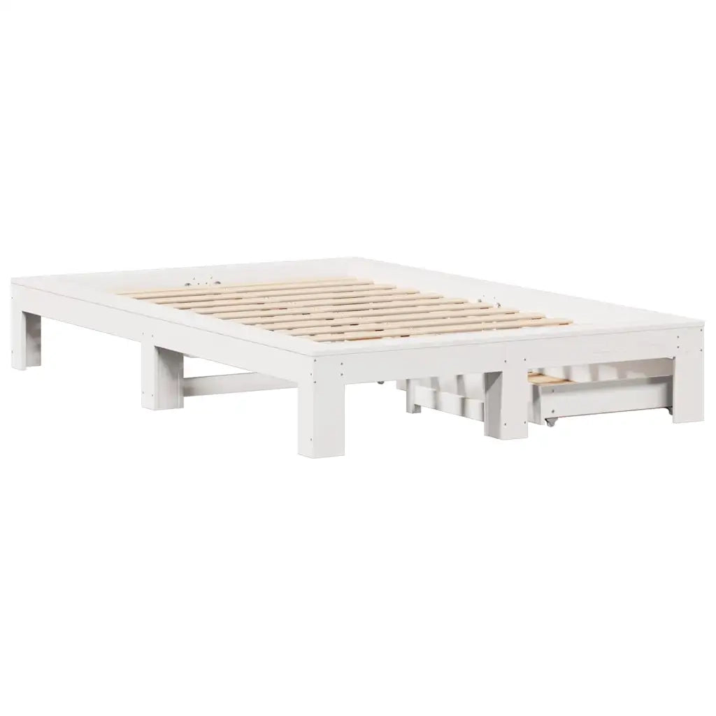 Giroletto senza Materasso Bianco 120x190 cm Legno Massello Pino 3309018