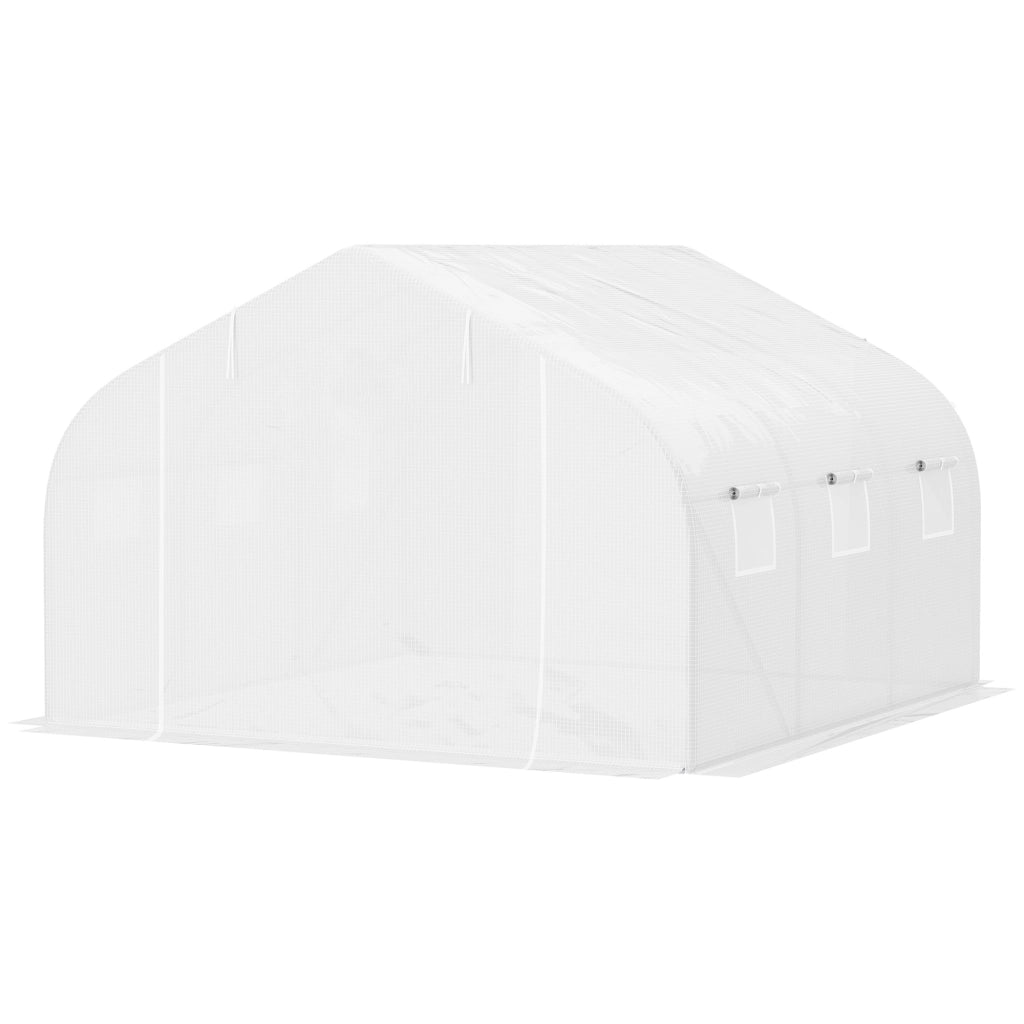 Serra Tunnel da Giardino ¨C zephmum ¨C Bianco Acciaio Galvanizzato 3.5x3x2 m