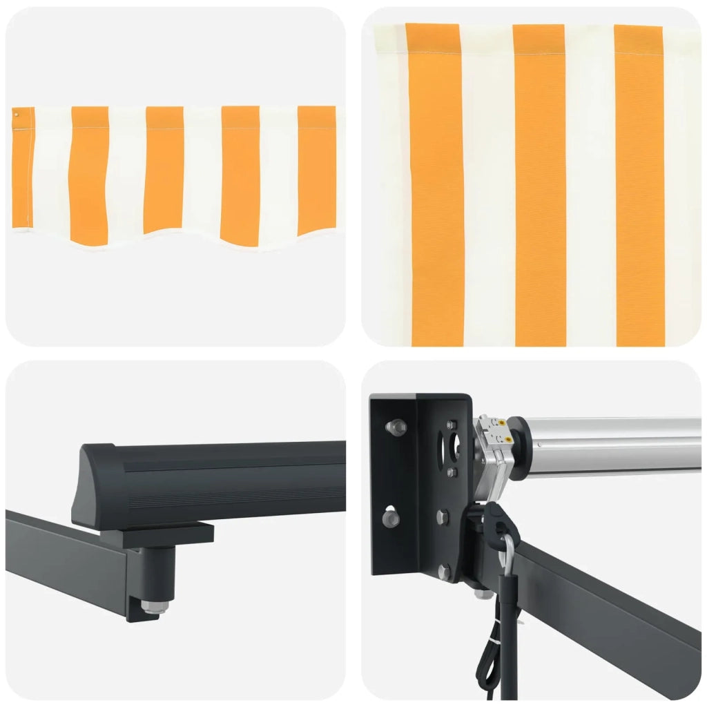Tettuccio Elettrico Retrattile Giallo e Bianco 3,5 x 2 m CFW6393290
