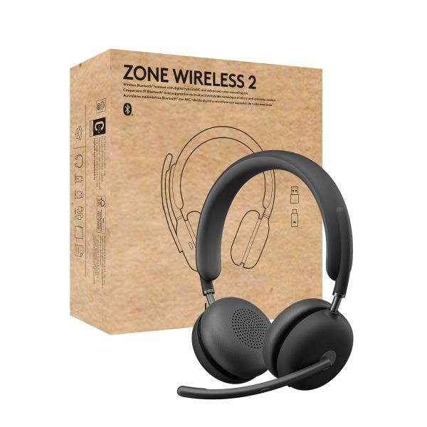 Logitech zone wireless 2 auricolare con cavo e senza cavo a padiglione ufficio usb tipo-c bluetooth grafite - 981-001152