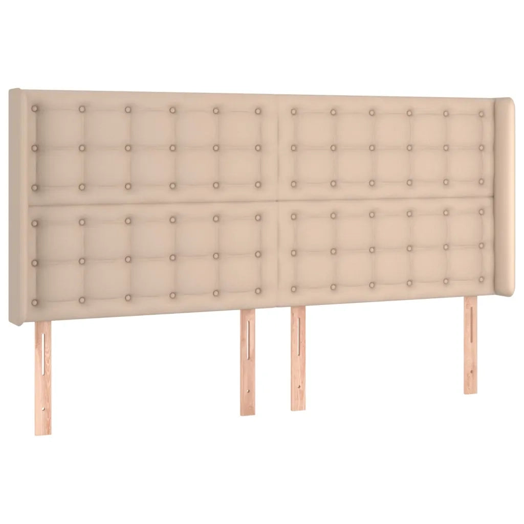 Testiera ad Orecchio Cappuccino 203x16x118/128 cm in Similpelle