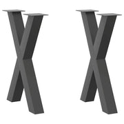 Set di 2 gambe per tavolo da pranzo moderne e robuste a forma di X 60 x 72-73 cm in acciaio antracite 02_0057246