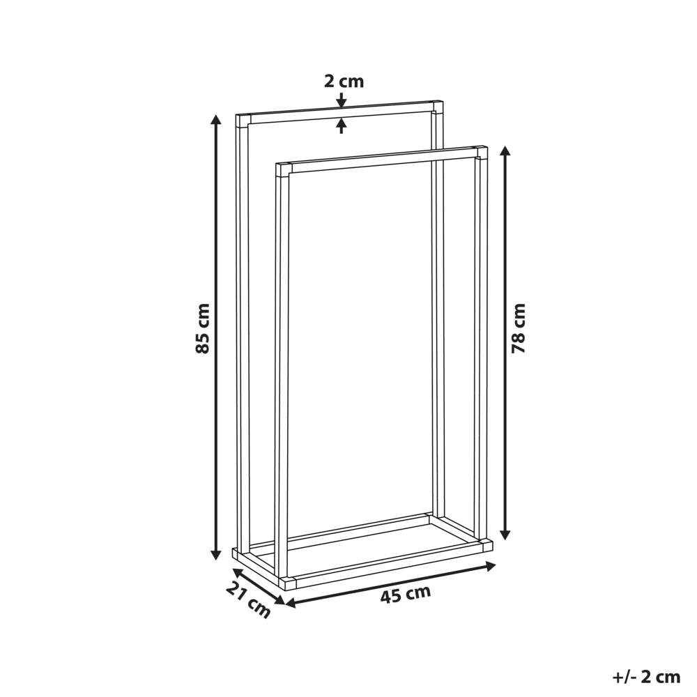 Porta asciugamani in acciaio argento lucido 2 binari Accessori bagno Porta asciugamani in Piedi