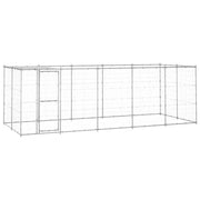 Gabbia per Cani da Esterno in Acciaio Zincato con Tetto 12,1 mÂ² cod mxl 55161