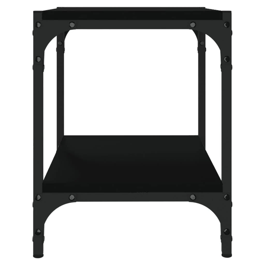 Mobile TV multimediale scaffale TV credenza mobile TV sala da pranzo soggiorno camera da letto 40 x 33 x 41 cm legno ingegnerizzato e acciaio nero 02_0026127