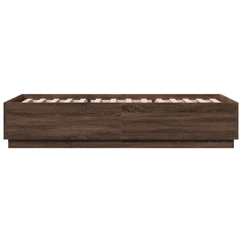 Giroletto Luci LED Rovere Marrone 100x200 cm Legno Multistrato