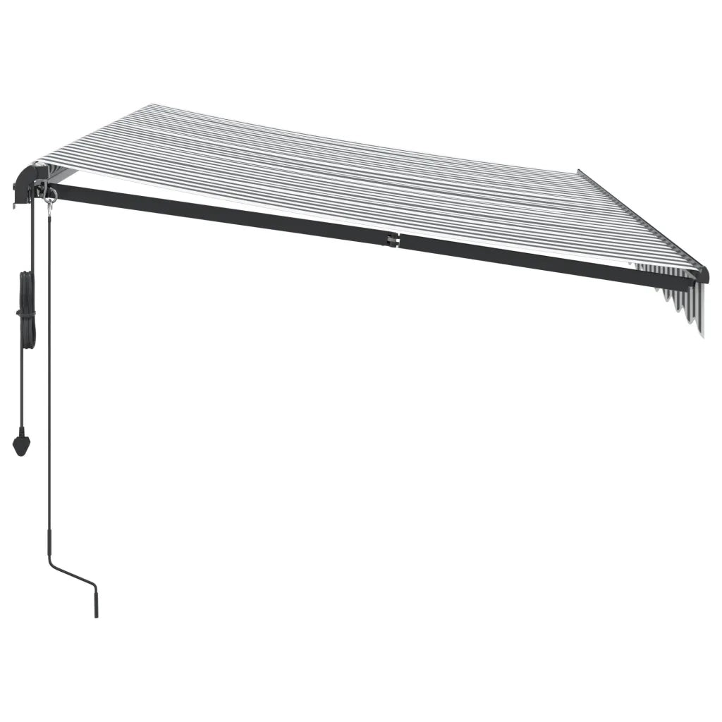 Tenda Retrattile Automatica LED Antracite e Bianco 350x250 cm 3310229