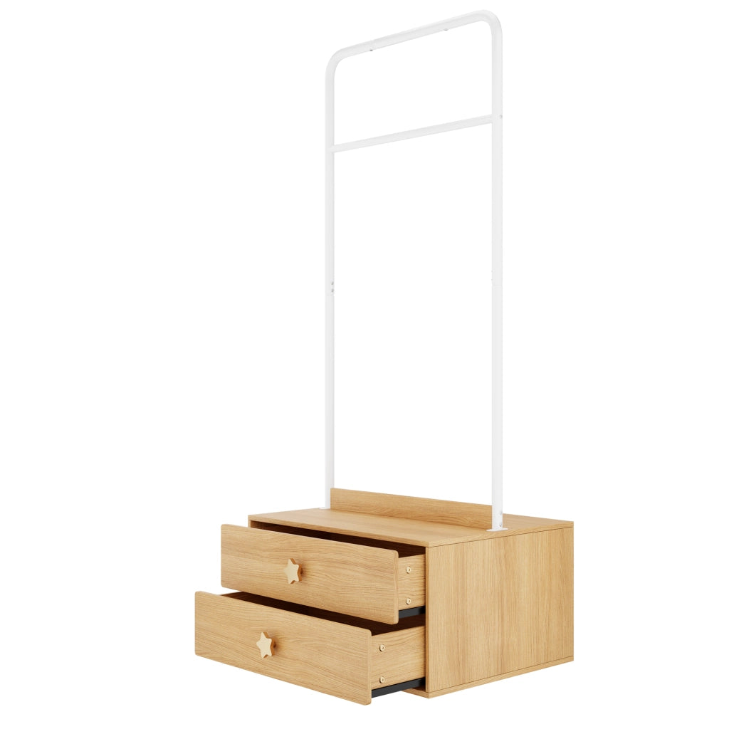 Appendiabiti con 2 cassetti ¨C Minimal ¨C colore legno 70x55x168