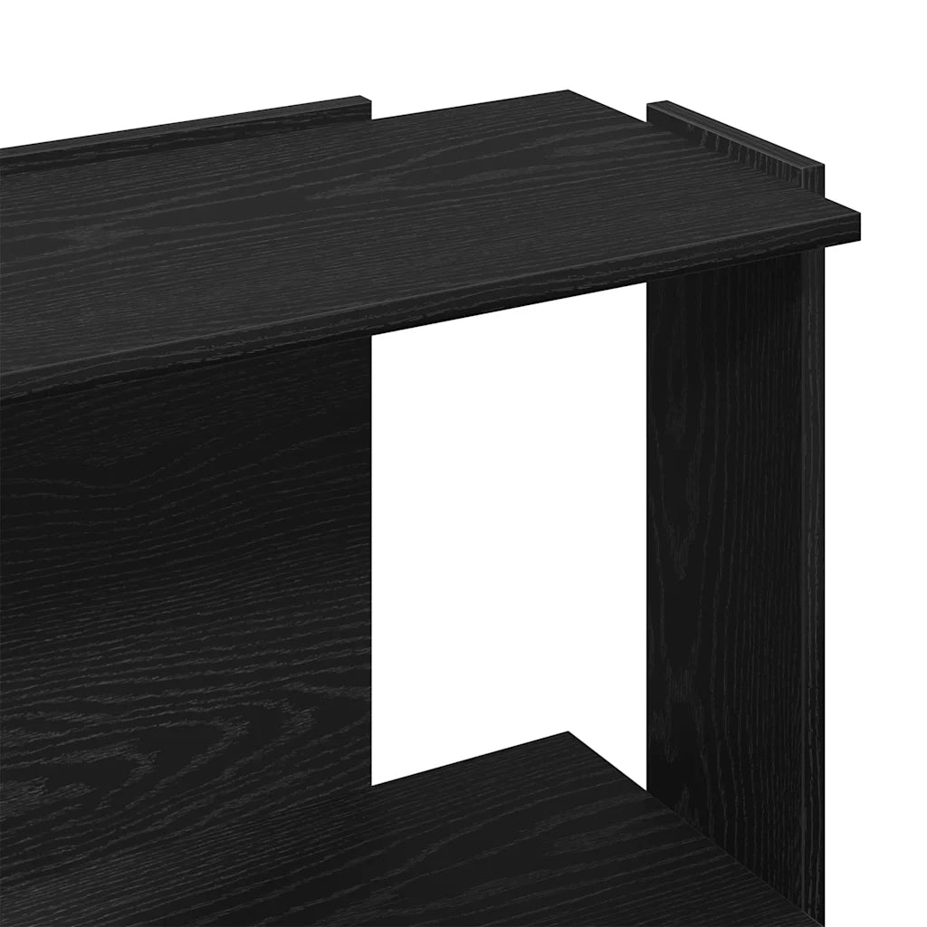 Libreria a 3 Ripiani-Scaffale per Libri-Mobile di Stoccaggio Nera 60x30x80 cm in Legno Multistrato