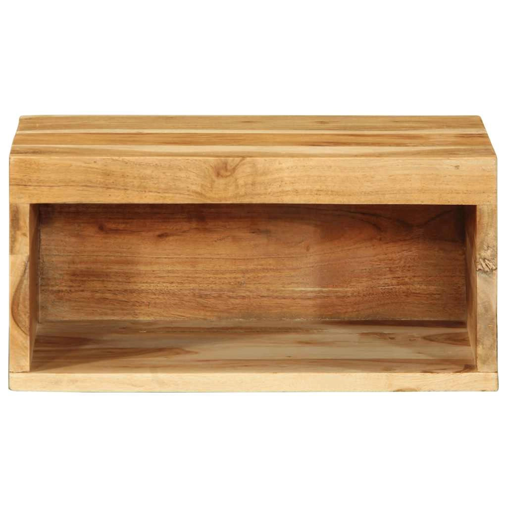 Set di 2 mobili porta TV da parete in legno massello di acacia contenitore pratico ed elegante 40 x 30 x 19 cm legno di acacia marrone 02_0057700