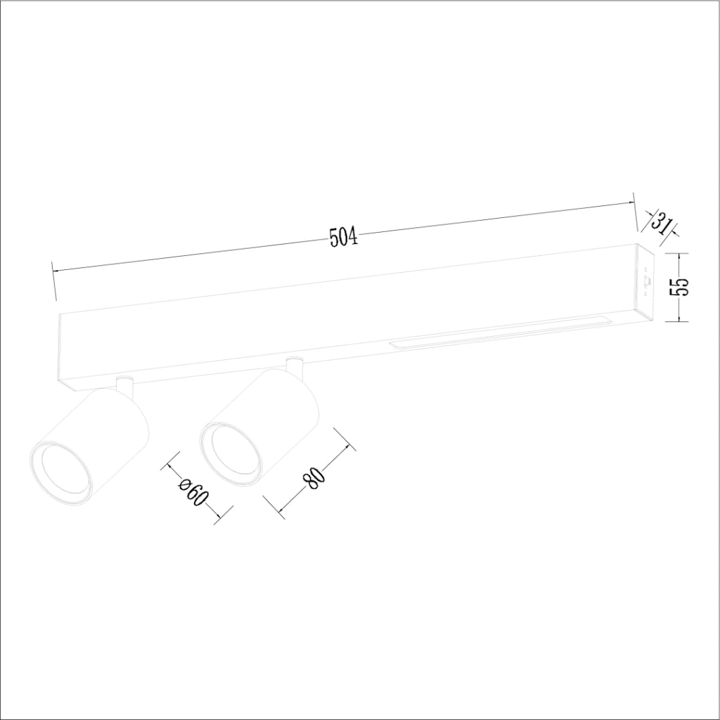 Faretto soffitto doppio bianco LED 5W 2xGU10 Magnet Milagro